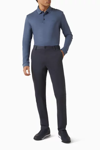 تي شيرت بولو مطرز بشعار الماركة قطن عضوي