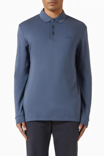 تي شيرت بولو مطرز بشعار الماركة قطن عضوي