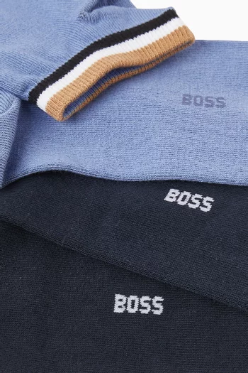 طقم جوارب بطول الكاحل وشعار الماركة مزيج قطن، زوجان