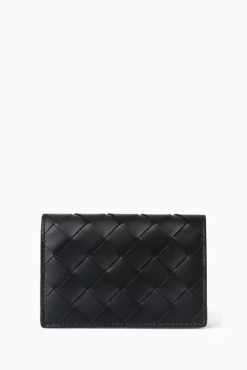 Card Case in Intrecciato Leather