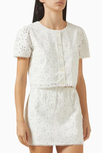 بلوزة سلمى مزينة بتطريزات قطن