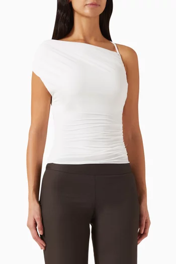 بلوزة بري بفتحة رقبة غير متماثلة جيرسيه