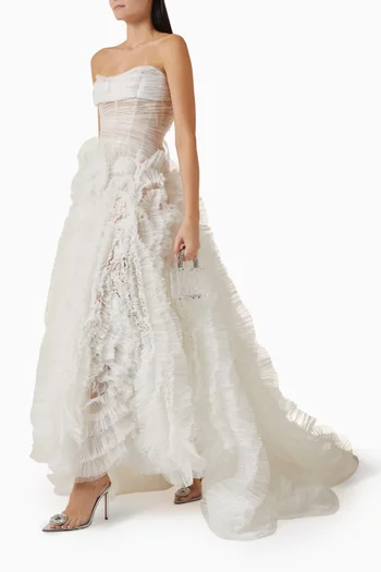 Cathalea Corset Gown in Glitter Tulle