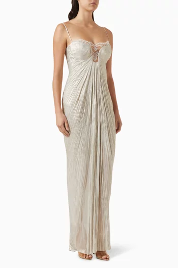 Lissandra Slit Dress in Silk Tulle