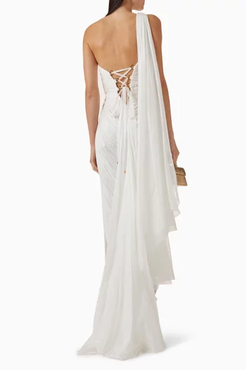 Pauline One-shoulder Gown in Silk