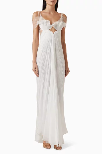 Yvette Open-back Dress in Silk Mousseline