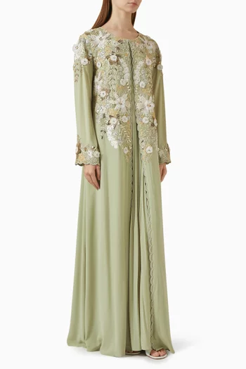 Liana Embellished Cape Maxi Dres