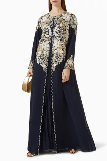 Liana Embellished Cape Maxi Dress
