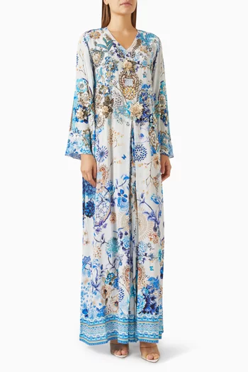 قفطان بيكوك مزين بتطريزات