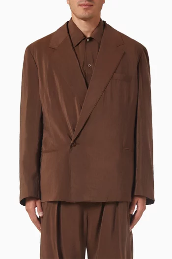 جاكيت بصف أزرار حرير سريع الجفاف ناعم