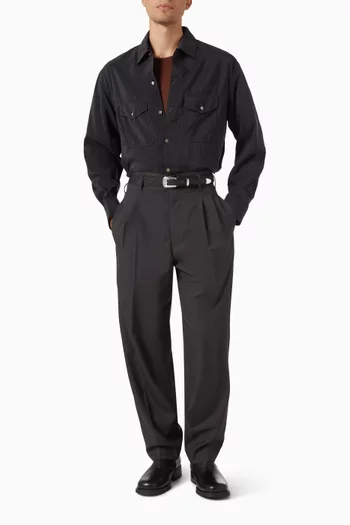 Pleated Pants in Wool-blend