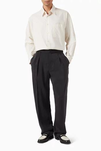 Belted Relaxed-fit Pants in Silk-blend