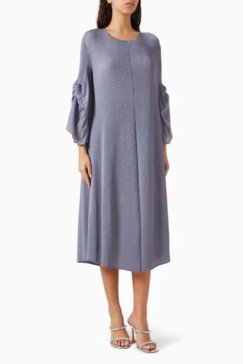 فستان ميريديث متوسط الطول بطيات بليسيه