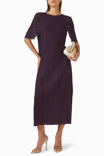 فستان فرناندا مطرز باللؤلؤ