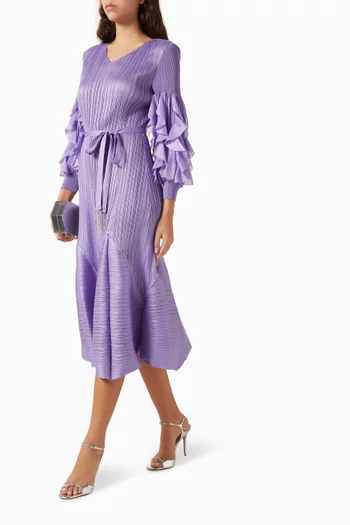 فستان فلوريلي بحزام