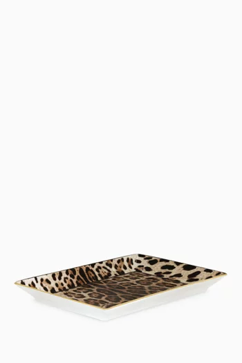 Leopardo Rectangular Trinket Dish in Porcelain