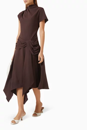 فستان دافينا بحافة غير متماثلة