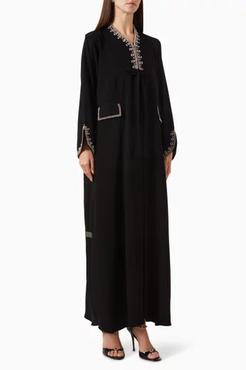 عباية مطرزة بالخرز كريب