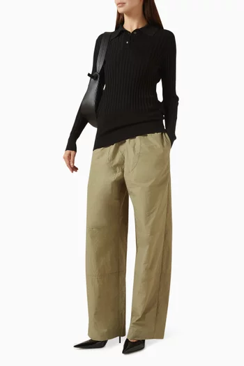 بلوزة اليمينتال بولو قطن مضلع