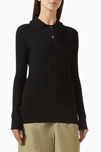 بلوزة اليمينتال بولو قطن مضلع