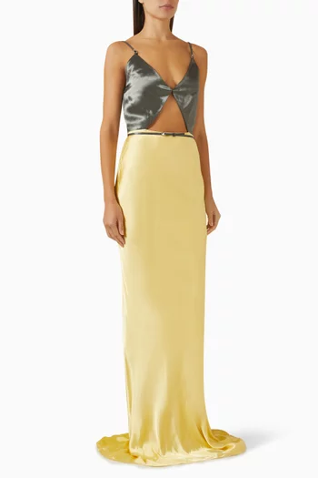 Katie Cut-out Dress in Satin