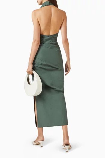 June Draped Dress in Cotton Blend