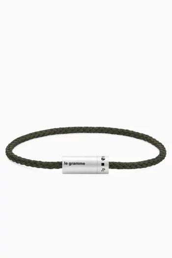 7g Nato Cable Cord Bracelet in Sterling Silver