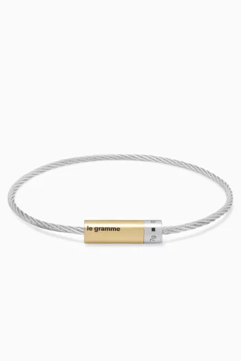 7g Cable Bracelet in 18kt Yellow Gold & Silver