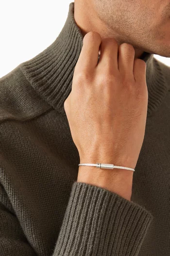 9g Pyramid Guilloche Cable Bracelet in Sterling Silver