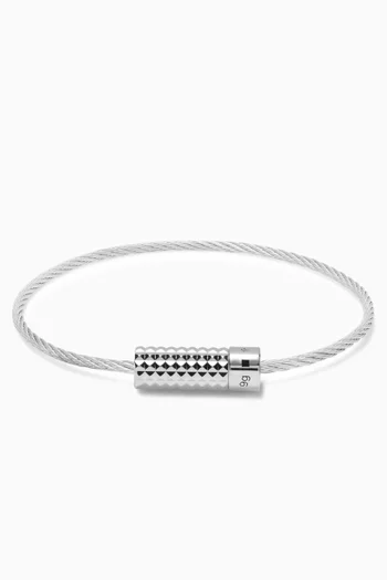 9g Pyramid Guilloche Cable Bracelet in Sterling Silver