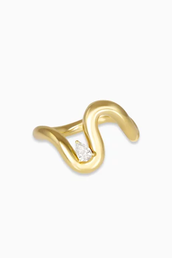 Wave Diamond Ring in 18kt Gold