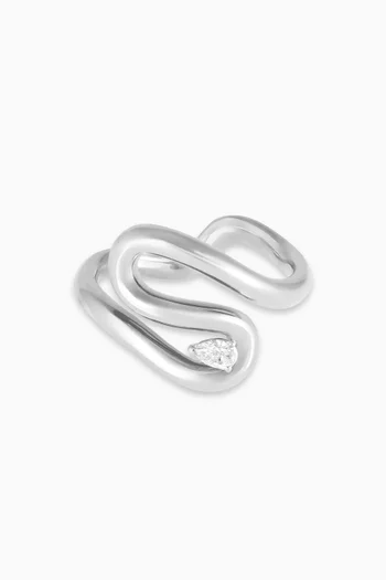 Whirl Diamond Ring in 18kt White Gold