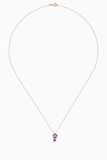 Purple Rose Necklace in 18kt White Gold