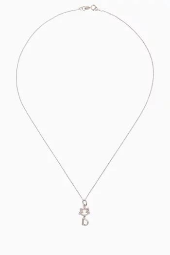"Maya the Kitten" D Diamond Necklace in 18kt White Gold