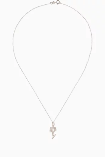 "Maya the Kitten" Y Diamond Necklace in 18kt White Gold