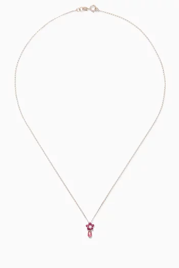 Flower Diamond Necklace in 18kt White Gold