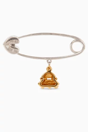 Flying Saucer Diamond Pin Brooch in 18kt White Gold