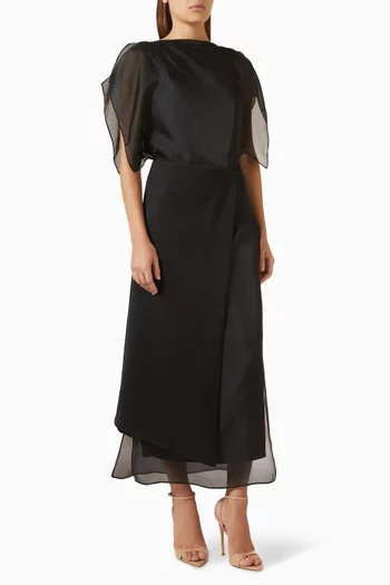 فستان سكارليت متوسط الطول