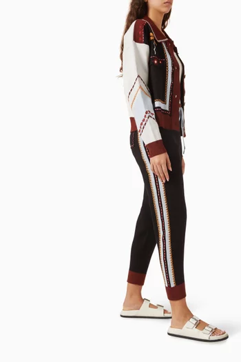 Geometric Sweatpants in Viscose-blend Knit