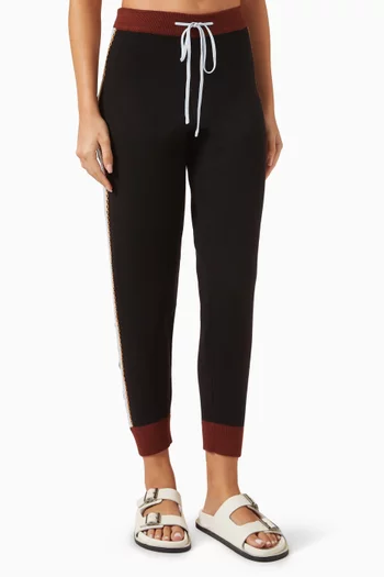 Geometric Sweatpants in Viscose-blend Knit