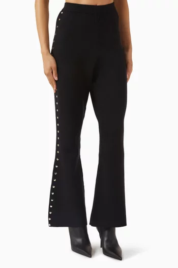Studded Flared Pants in Viscose-knit