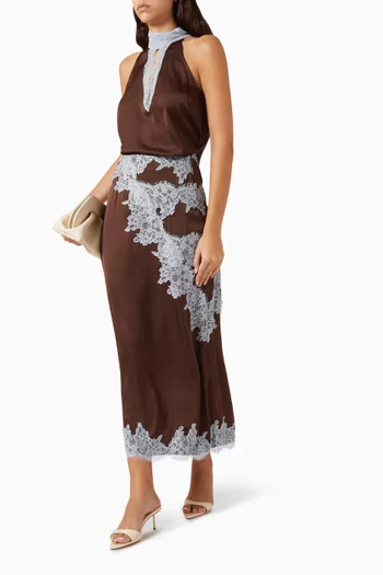Melanie Lace-trim Skirt in Viscose