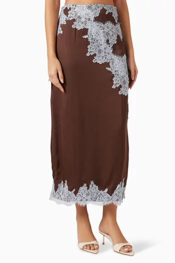 Melanie Lace-trim Skirt in Viscose