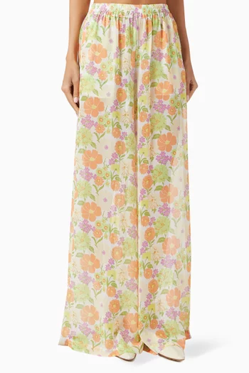 Sundance Flared Pants in Crepe Georgette