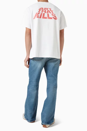 تي شيرت بعبارة Skeleton Beach قطن