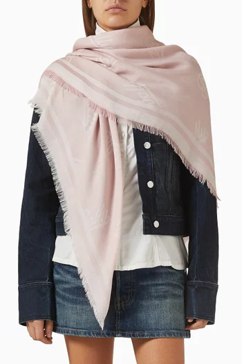 Monogram Scarf in Silk & Wool