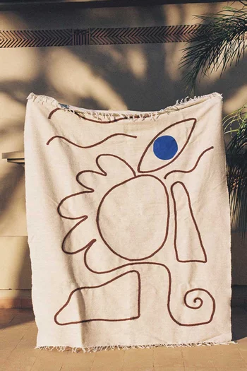 Yoshi Blanket in Wool & Cotton-blend