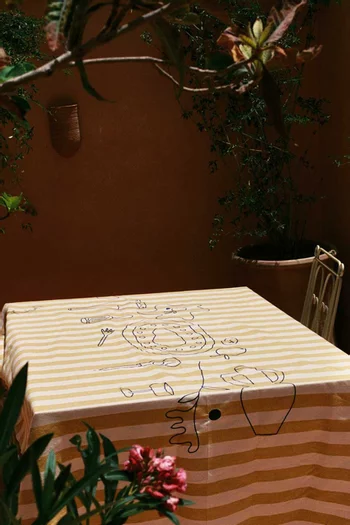 Le Picnic Yellow Tablecloth in Cotton