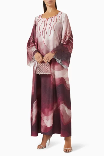 قفطان مطرز بنقشة مموجة