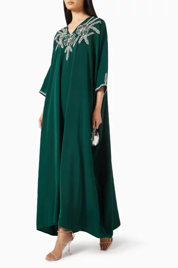 قفطان بتطريزات يدوية كريب